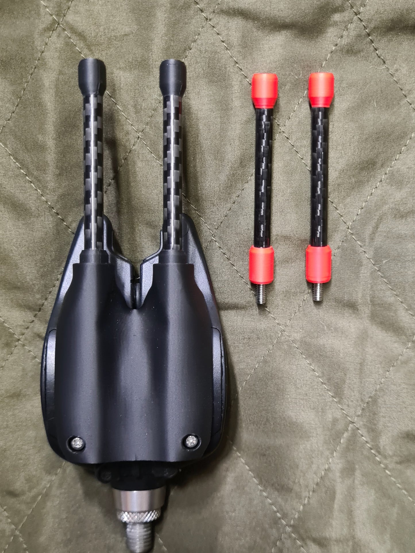 Fox NTXr bite alarm with carbon fibre snag ears