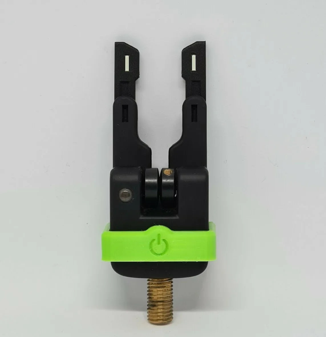 Pair of snag ears mounted on a bite alarm for carp fishing